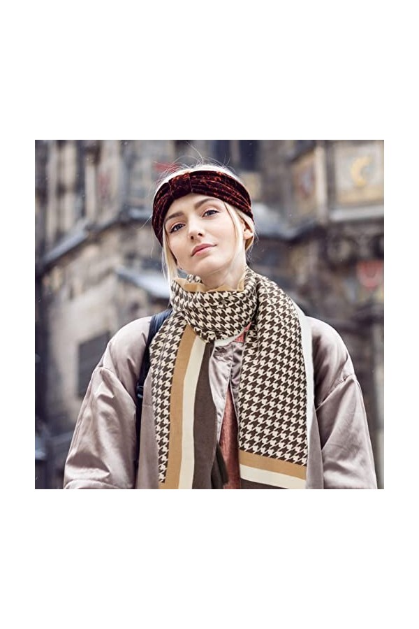 MoonSing Femme Écharpe, Grand Plaid Foulard, Pashmina Châle Wrap Cachemire Imitation Hiver Chaud Etoles Scarf Doux Cadeau pou