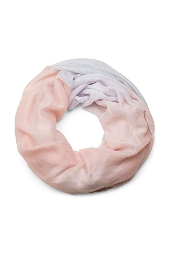 styleBREAKER snood rond avec dégradé de couleur, écharpe, tissu, femme 01016124, couleur:Rose-Bleu ciel-Blanc