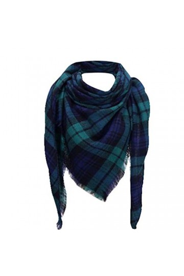 Emlivi Écharpe pour femme XXL chaude et douce en tricot à carreaux - Écharpe dhiver à carreaux surdimensionnée - Écharpe da