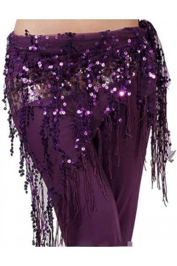 Guiran Ceinture Foulard Danse du Ventre Orientale Hanche Châle Ethnique Violet Une Taille