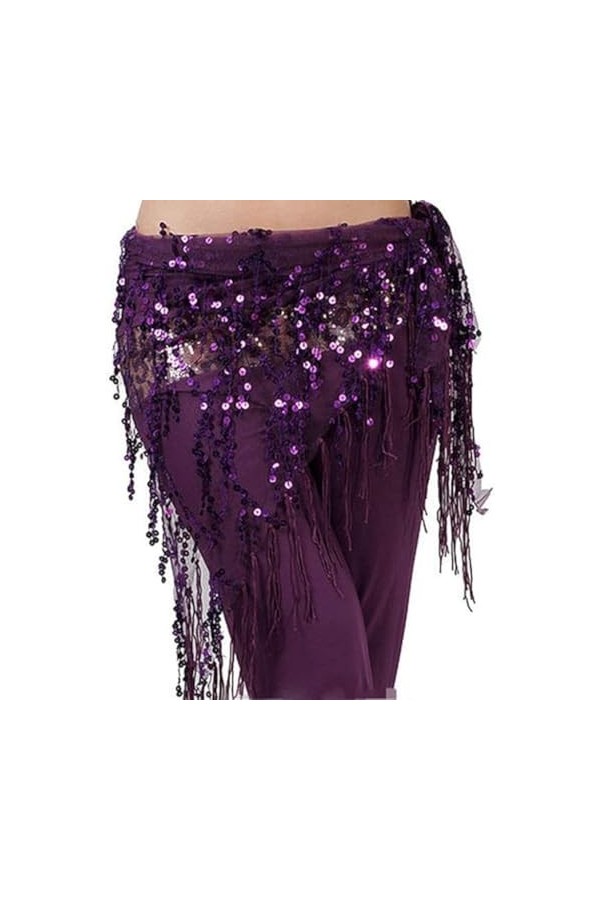 Guiran Ceinture Foulard Danse du Ventre Orientale Hanche Châle Ethnique Violet Une Taille