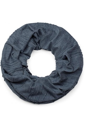 styleBREAKER écharpe tubulaire classique plissée, unisexe 01018082, couleur:Bleu jeans