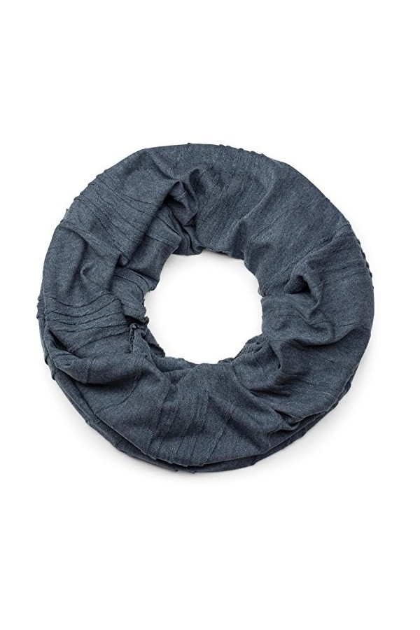 styleBREAKER écharpe tubulaire classique plissée, unisexe 01018082, couleur:Bleu jeans