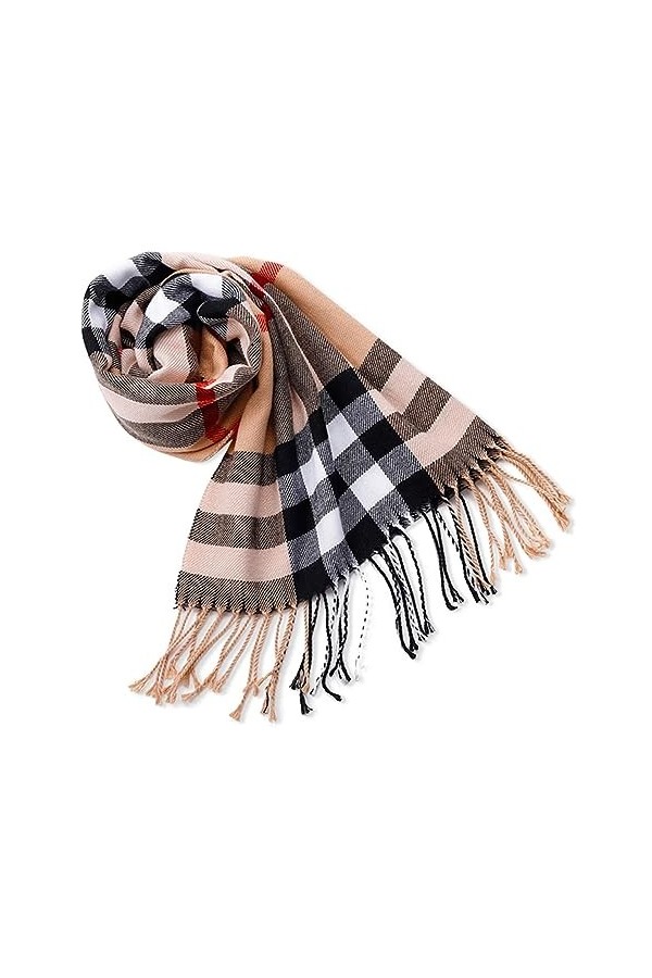 PUERHUACI Écharpe Femme Hiver,Écharpe Homme,Écharpe Hiver,Écharpe Chaude 190 x 35cm,Écharpe Plaid,Écharpes Femme,Écharpe rayu