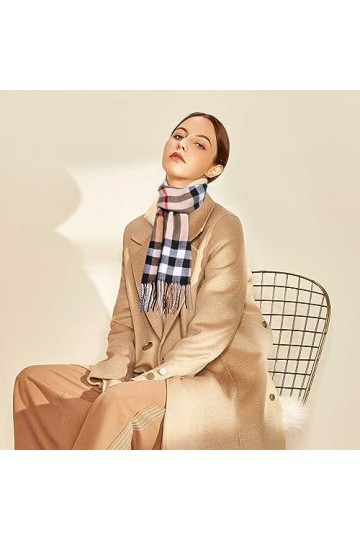 PUERHUACI Écharpe Femme Hiver,Écharpe Homme,Écharpe Hiver,Écharpe Chaude 190 x 35cm,Écharpe Plaid,Écharpes Femme,Écharpe rayu