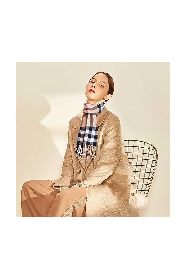 PUERHUACI Écharpe Femme Hiver,Écharpe Homme,Écharpe Hiver,Écharpe Chaude 190 x 35cm,Écharpe Plaid,Écharpes Femme,Écharpe rayu