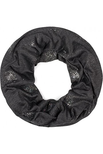 styleBREAKER: snood rond avec strass et paillettes, écharpe, tissu, femmes 01017075, couleur:Bleu foncé