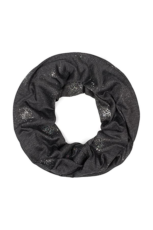 styleBREAKER: snood rond avec strass et paillettes, écharpe, tissu, femmes 01017075, couleur:Bleu foncé