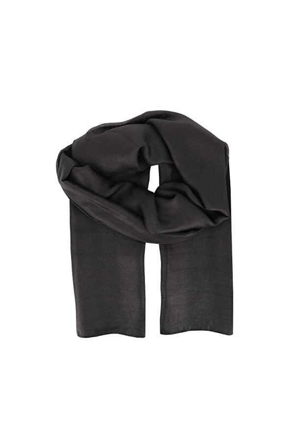 moonbow Etole Mariage Satin Noir - Maxi Foulard Femme Long et Rectangle 200cm x 140cm - Grande Echarpe Fine Chic Souple et Lé