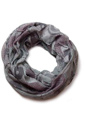 styleBREAKER ethno écharpe conception du tube de boucle avec des cercles et des points colorés 01016012, couleur:gris.matérie
