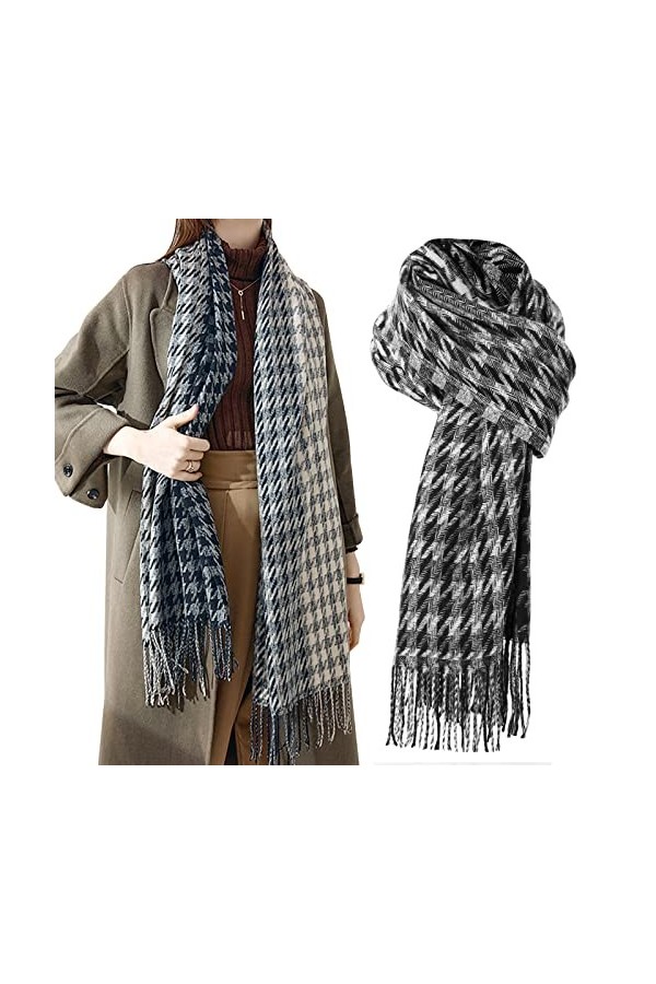 Femme Cachemire Écharpe, Pashmina Châles Plaid Écharpe Longues Grande Écharpes Réversible Écharpes Châle Doux à Franges Chaud