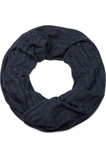 styleBREAKER snood rond avec motif rayures, écharpe, tissu, unisexe 01016140, couleur:Bleu foncé moucheté