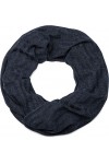 styleBREAKER snood rond avec motif rayures, écharpe, tissu, unisexe 01016140, couleur:Bleu foncé moucheté