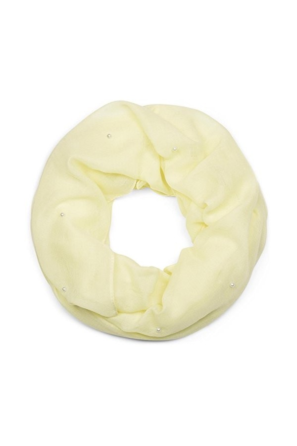 styleBREAKER Écharpe légère unie décoré de perles, foulard, châle, femmes 01016168, couleur:Jaune