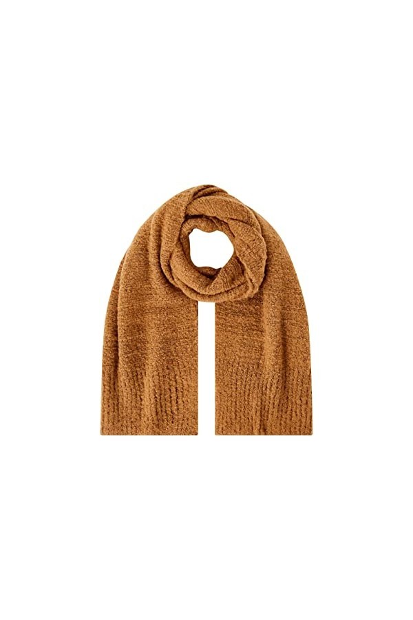 TOM TAILOR 1032647 Écharpe Tricotée avec Structure Femme ,30263 - Soft Light Camel Melange ,ONESIZE