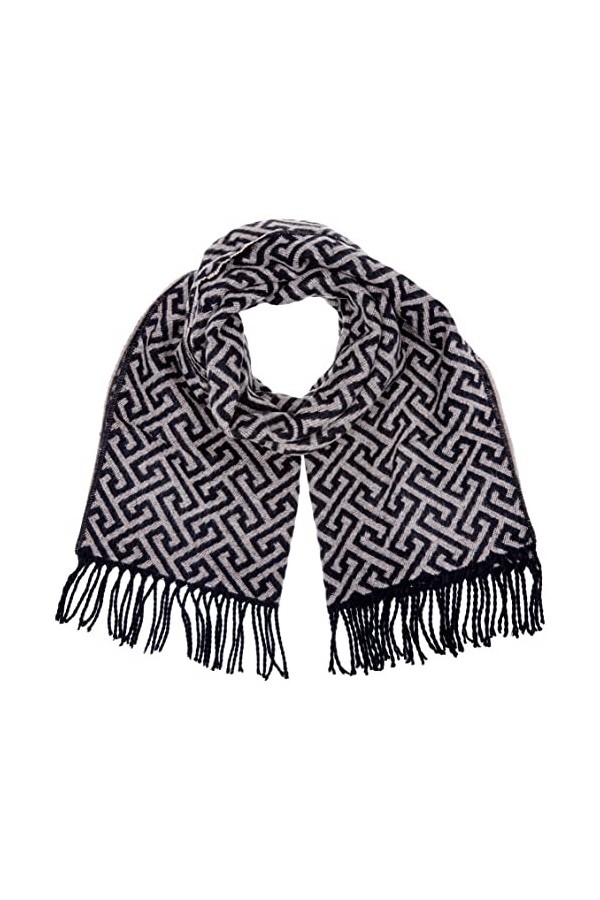VERO MODA Vmfonda Scarf GA Noos Écharpe, Noir/Gris, Taille Unique Femme
