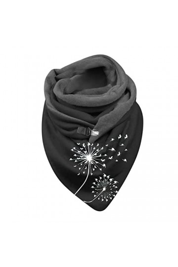 Générique Écharpe Triangle Femme Hiver Chaud Élégant Foulard en Coton Imprimé Pissenlit Chic Châle Vintage Scarf écharpe pola