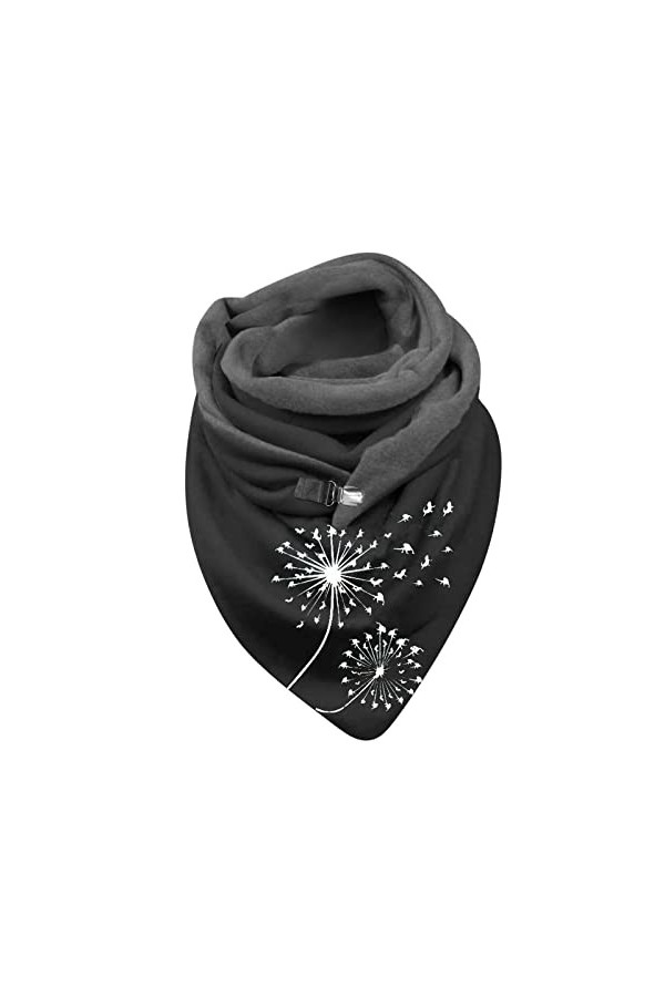 Générique Écharpe Triangle Femme Hiver Chaud Élégant Foulard en Coton Imprimé Pissenlit Chic Châle Vintage Scarf écharpe pola