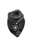 Générique Écharpe Triangle Femme Hiver Chaud Élégant Foulard en Coton Imprimé Pissenlit Chic Châle Vintage Scarf écharpe pola