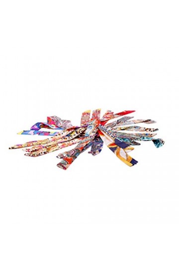 Lurrose Sac à main poignée ruban foulard foulard en soie foulard paquet bande accessoire de cheveux 6pcs couleur aléatoire 