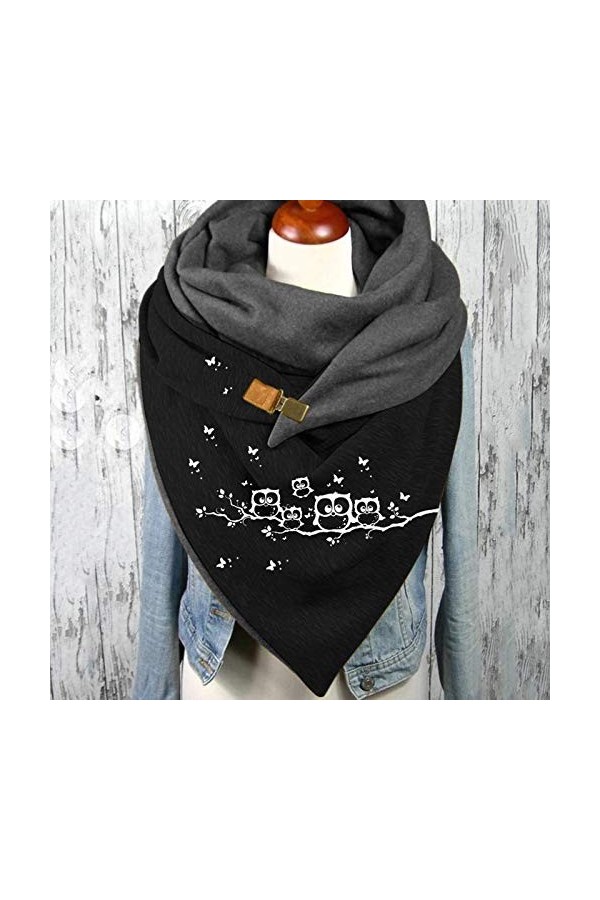 Dorjuli Écharpe pour femme avec boutons élégant et classique Personnalité géométrique, châle en cachemire avec bouton pour l