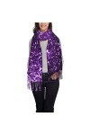 HADWAO Foulard à franges avec imprimé boule de Noël rose pour femme, Beau violet, taille unique