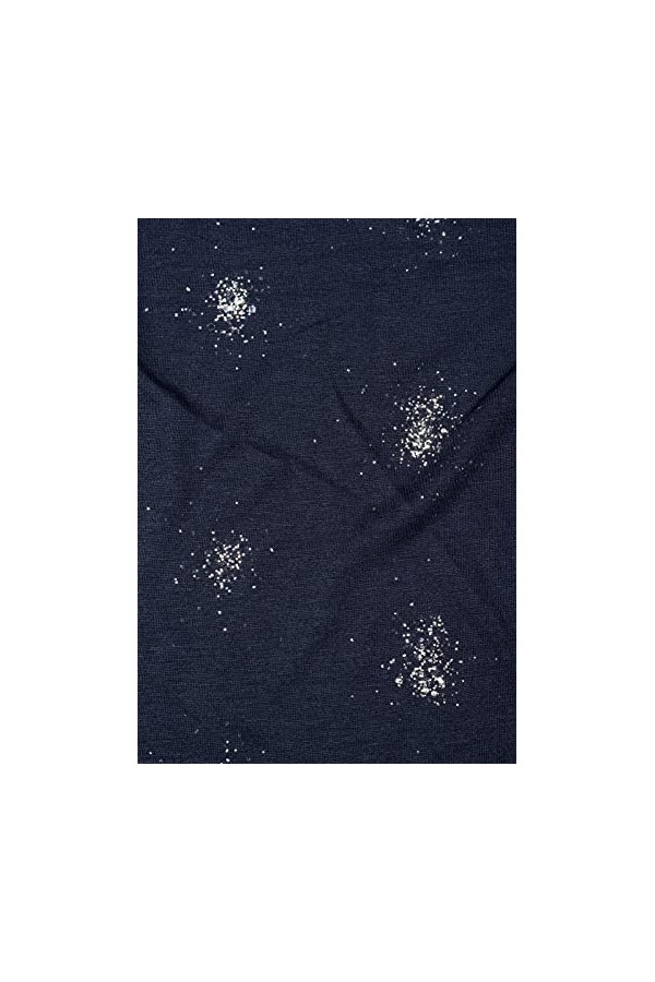 styleBREAKER: snood rond avec strass et paillettes, écharpe, tissu, femmes 01017075, couleur:Bleu foncé