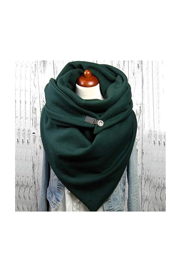 SJYM Mode Femmes Soild Dot Impression Bouton Doux Wrap Casual Chaud Écharpes Châles Écharpe Femmes Écharpe, V, Taille Unique