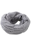 Femme Echarpe Tube foulard Cercle Tubulaire Echarpe en Grosse Maille Chaude Automne-Hiver unisexe, Gris, Taille Unique
