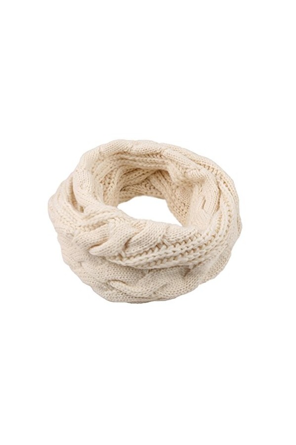 Femme Echarpe Tube foulard Cercle Tubulaire Echarpe en Grosse Maille Chaude Automne-Hiver unisexe, Gris, Taille Unique