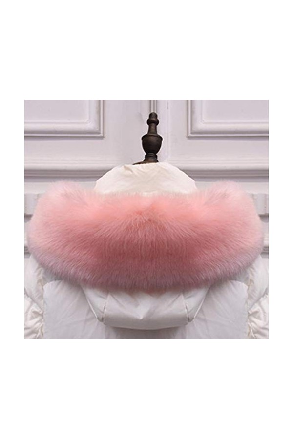 MoreChioce Col Fourrure Synthétique,Élégant Col de Fourrure Faux Capuche Col Amovible Hiver Collier Châle Écharpe Chaud pour