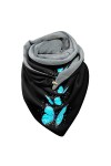Wlabe Écharpe dhiver pour femme - Avec bouton - Triangle Shawl - Automne - Hiver - Imprimé animal Lapin - Foulard