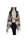 HABXNJF Foulard dhiver chaud pour femme, superbe foulard tigre blanc pour femme, écharpe châle écharpe longue pour femme, co