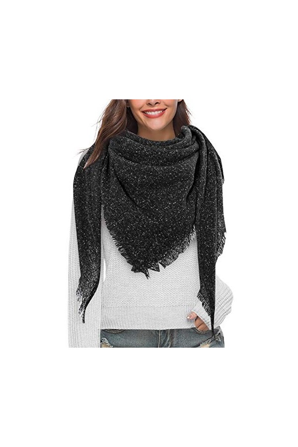 UMIPUBO Femme Longue Écharpe Châle XXL Écharpe Chale Femme Cachemire Chaud Automne Hiver Grand Plaid Tissu Glands Foulard No