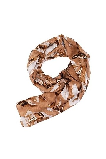 QUEEN HELENA Écharpe Hiver Foulard Long pour Femme SC22-2 Marron, Taille unique