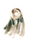 Écharpe en soie Silk Scarf Women Chiffon Shawl Lotus Scarf White Neckerchief Long Head Wrap Thin Green Scarf Beach Women Hija