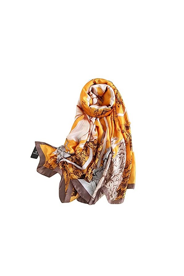 Écharpe en soie Silk Scarf Women Chiffon Shawl Lotus Scarf White Neckerchief Long Head Wrap Thin Green Scarf Beach Women Hija