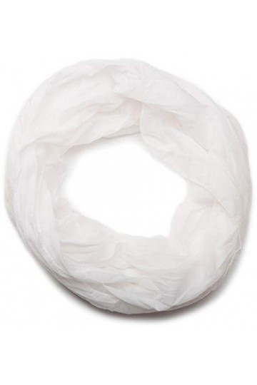 styleBREAKER Écharpe tube snood unie, légère et soyeuse, unisexe 01016076, couleur:Blanc