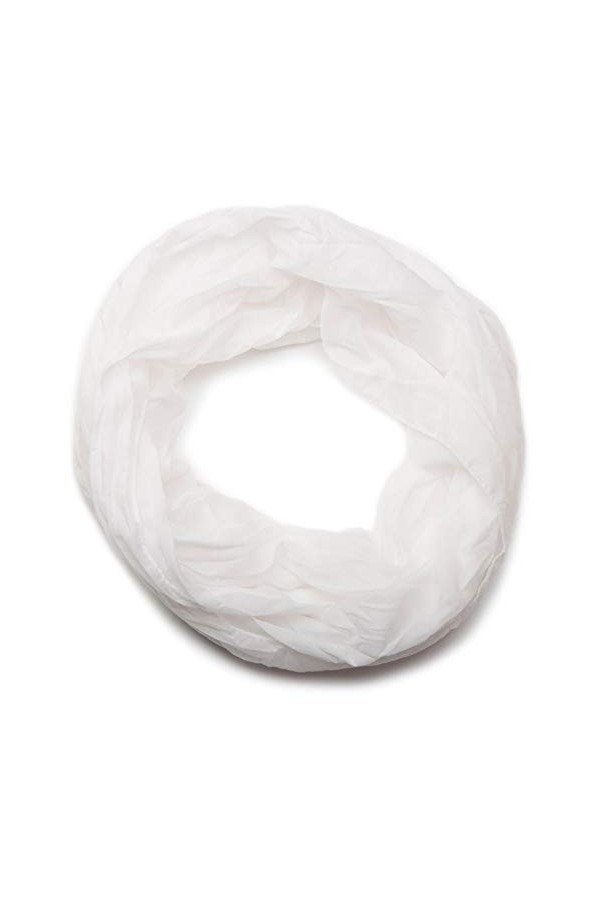 styleBREAKER Écharpe tube snood unie, légère et soyeuse, unisexe 01016076, couleur:Blanc