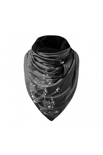 éCharpe Triangle Femme TêTe De Mort en Polaire Foulard Automne Hiver Wrap Scarf Couleur Unie Chaude Châle Écharpe Chic Triang