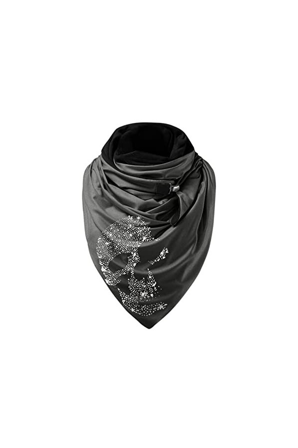éCharpe Triangle Femme TêTe De Mort en Polaire Foulard Automne Hiver Wrap Scarf Couleur Unie Chaude Châle Écharpe Chic Triang