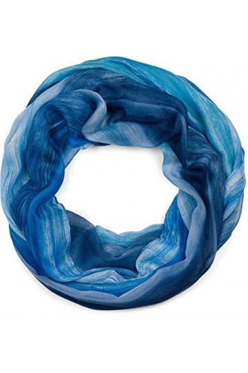 styleBREAKER Foulard loop pour femmes avec motif à rayures multicolores, léger foulard dété multicolore 01016218, couleur:Bl