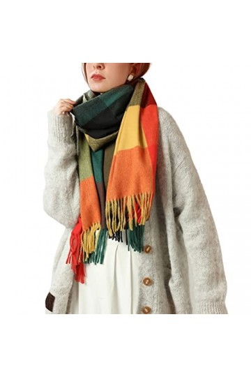 NLAND Echarpe Femme Hiver Echarpes et Foulards Femme Chale Femme Hiver Chaud Echarpe Plaid Grande Foulard Cadeau Femme Color