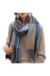 Bakicey Femme châle écharpe Fille étole Foulard, Pashmina Echarpe a Carreaux Laine Mode Etole Plaid Foulard Oversize Shawl Ca