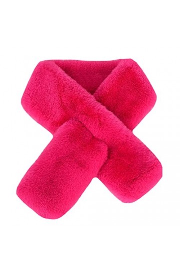 Lina & Lily Écharpe à Col en Fausse Fourrure pour Femme Hiver Rose Fushia 