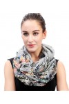 Lina & Lily écharpe tube snood à motif papillon Gris 