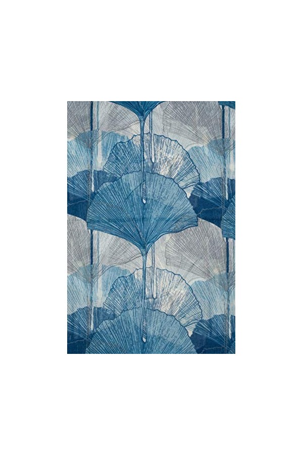 styleBREAKER Echarpe pour femmes avec impression de motifs colorés de feuilles de ginkgo et franges courtes, écharpe légère, 