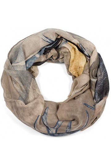 styleBREAKER Foulard à boucles pour dames avec impression cerf et division géométrique, foulard tube multicolore, foulard 010