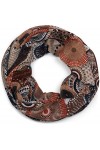 styleBREAKER snood rond tricoté avec imprimés de style ethnique africain, écharpe, femme 01017042, couleur:Marron-Beige-Orang