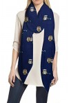 Lina & Lily Écharpe Foulard pour Femme Imprimé Chouette Animal Marine 
